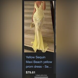 Yellow Sequin Maxi Dress